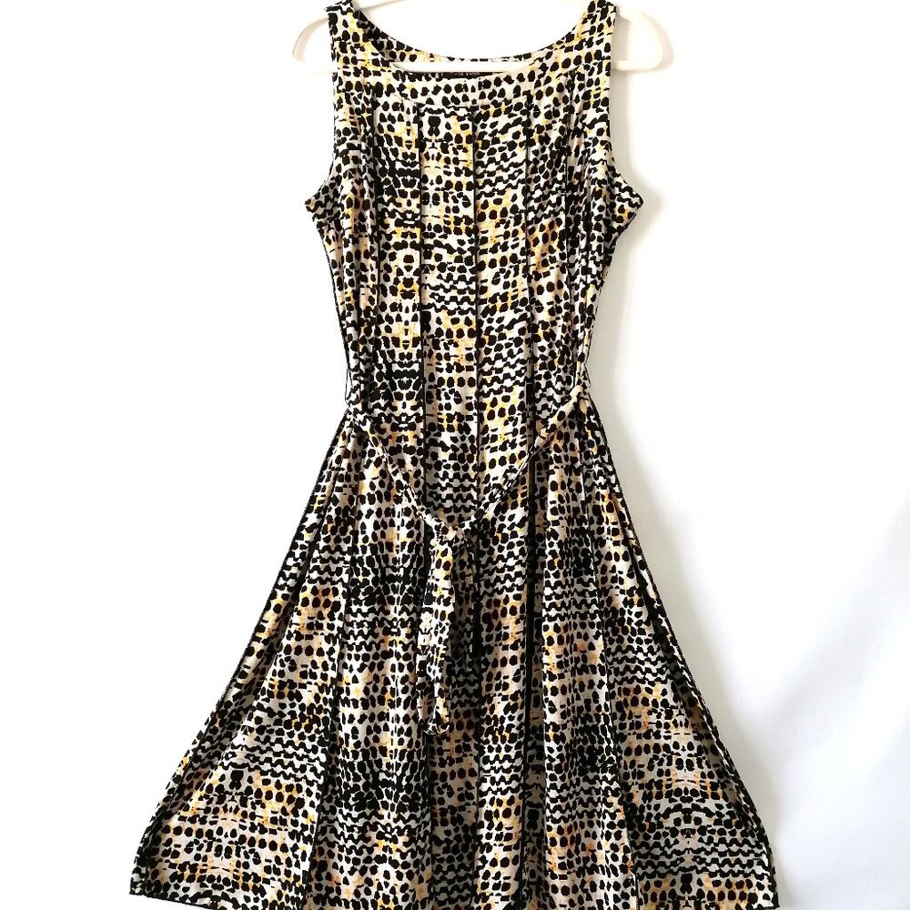 Vior Vior Womens Multicolor Pleated Tie Waist Fit & Flare Dress Size 10